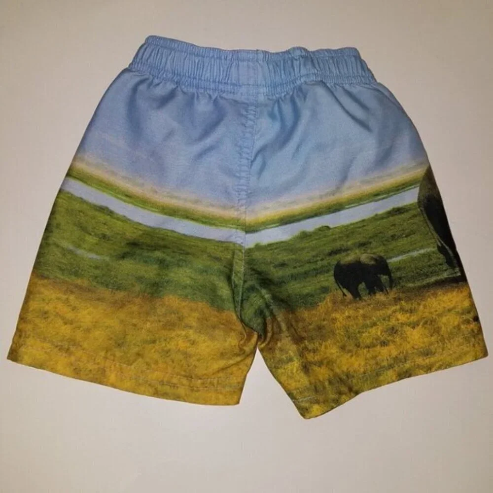 Old Navy Elephant Baby Boy Swim Shorts Suit Trunks Lessons 6-12 Months (SPOTS)